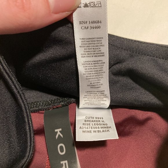 Koral "Breaker" High Waisted Ankle Leggings Wine and Black - Picture 7 of 10